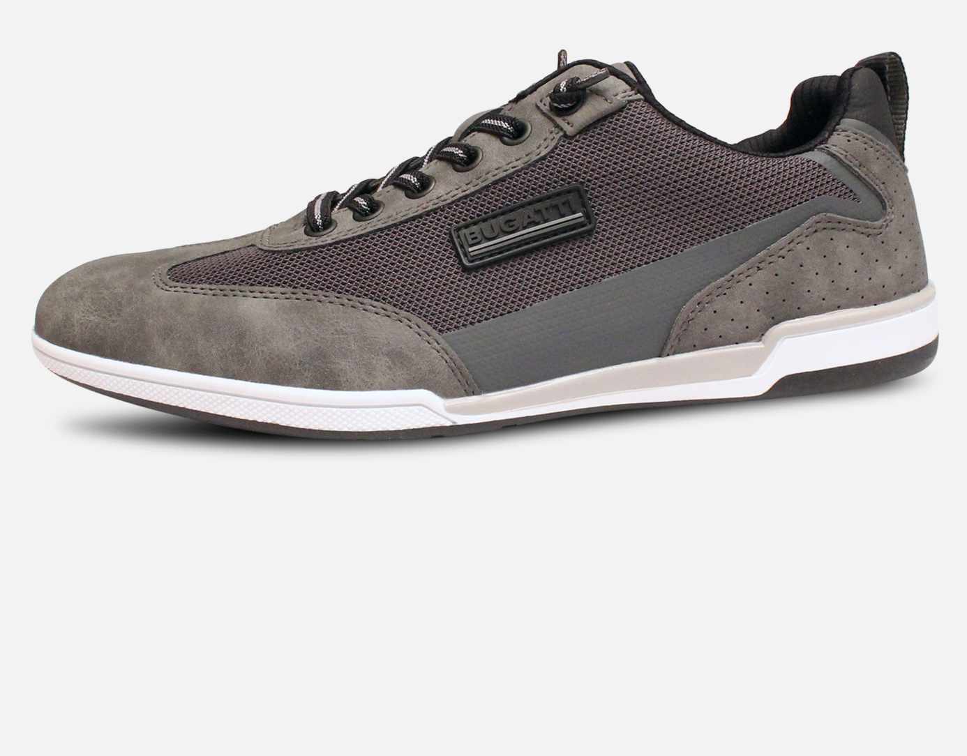 Bugatti Grey Suede Mens Designer Sneaker Shoes
