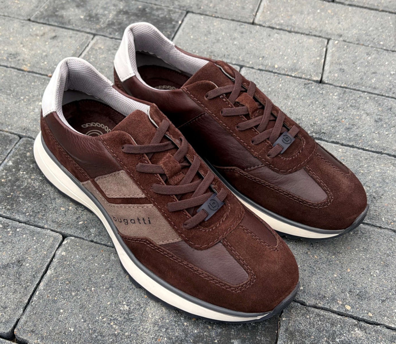 Bugatti Designer Mens Brown Suede Leather Training Shoes