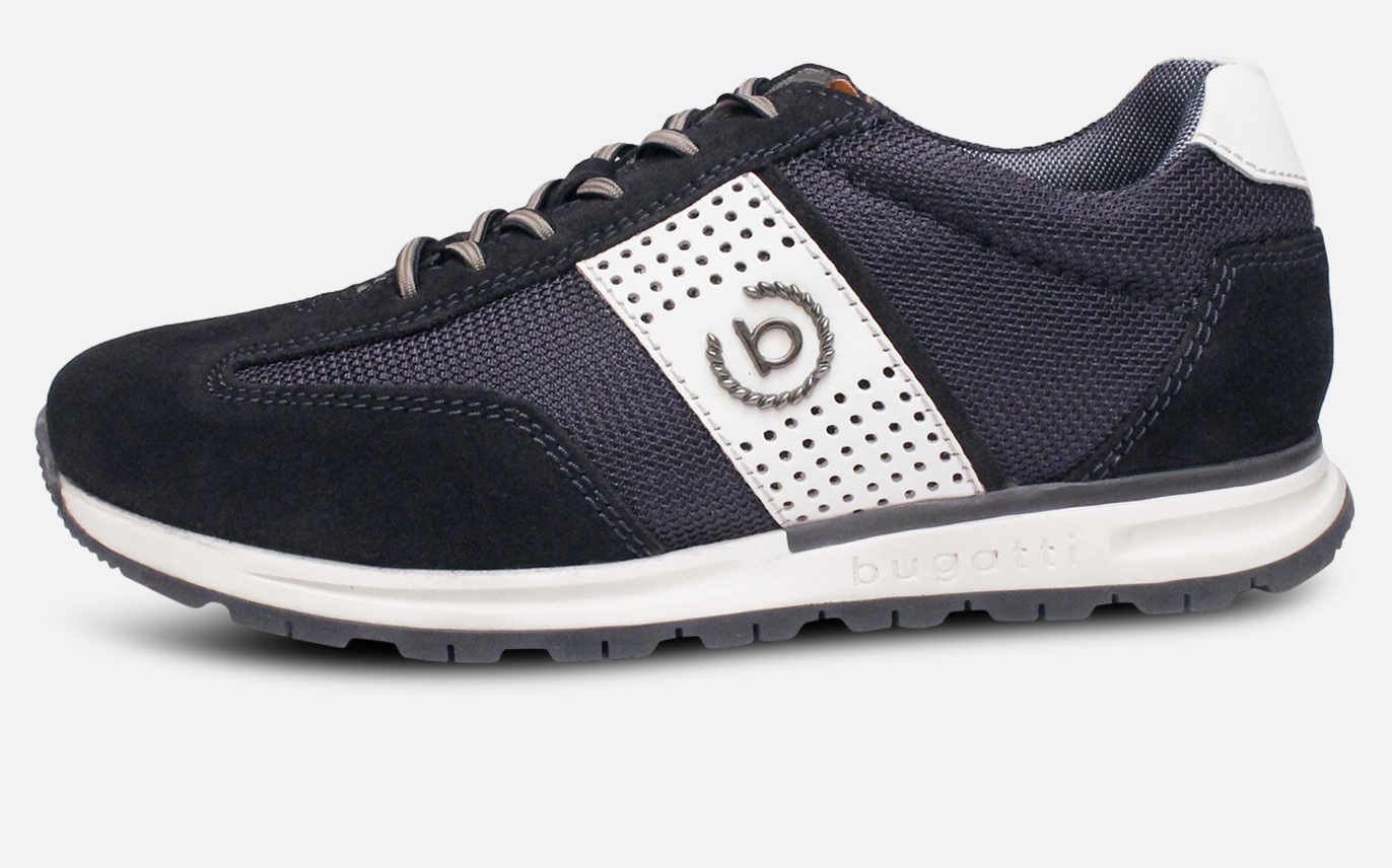 Bugatti Navy Blue Suede Designer Mens Training Shoes