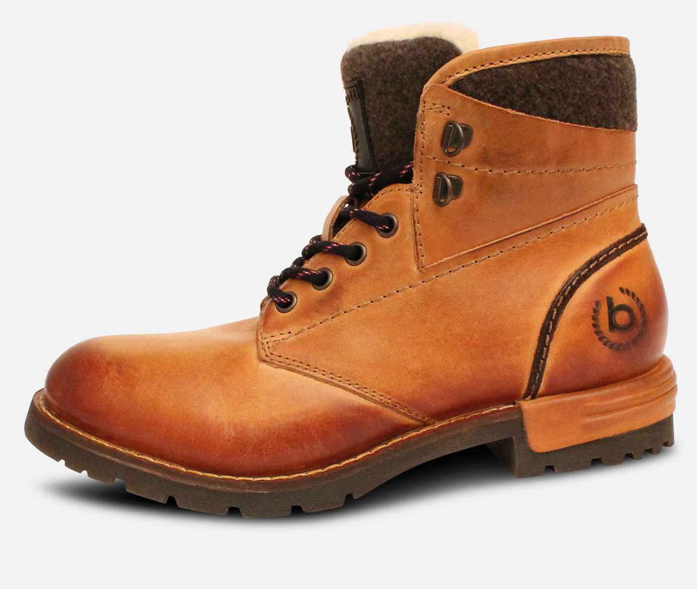 Bugatti Mens Warm Lined Zip Boots in Light Brown