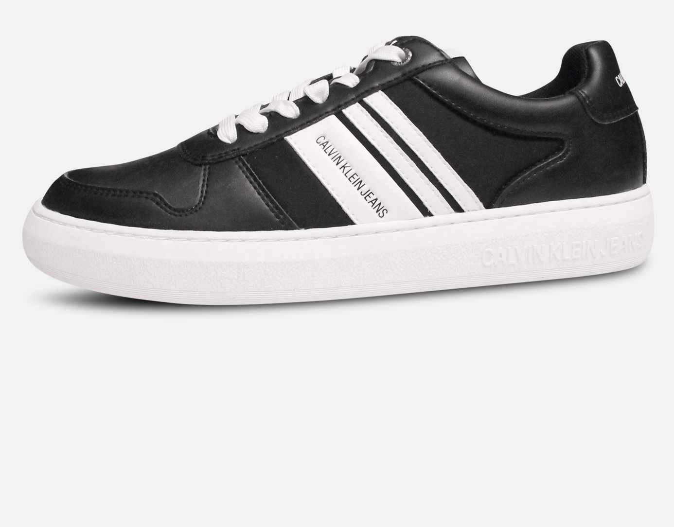 Calvin Klein Black Designer Mens Laceup Cupsole Shoes