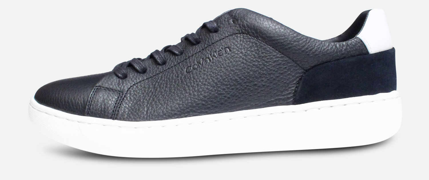 Navy Blue Calvin Klein Fuego Trainers in Soft Nappa Leather