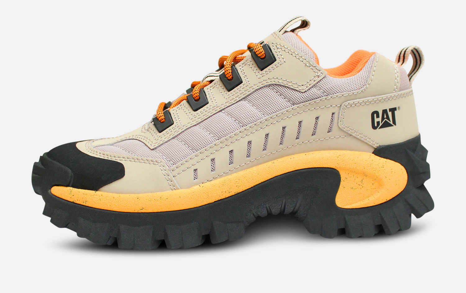 Beige Designer Caterpillar Intruder Trainers for Men