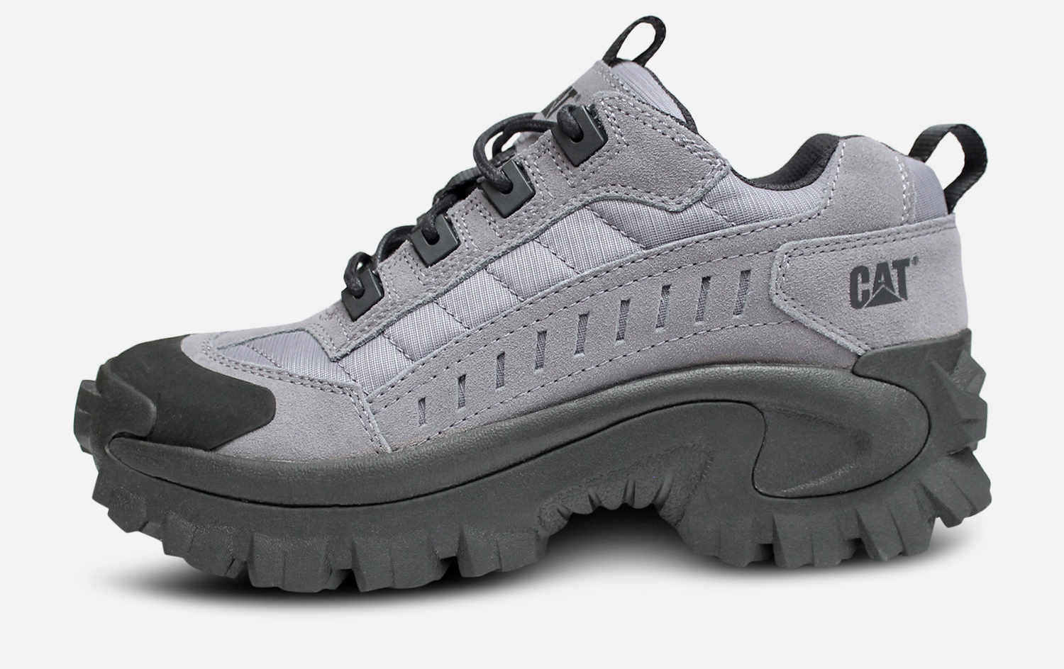 Mens Smoked Pearl Grey CAT Designer Chunky Sneaker Shoes