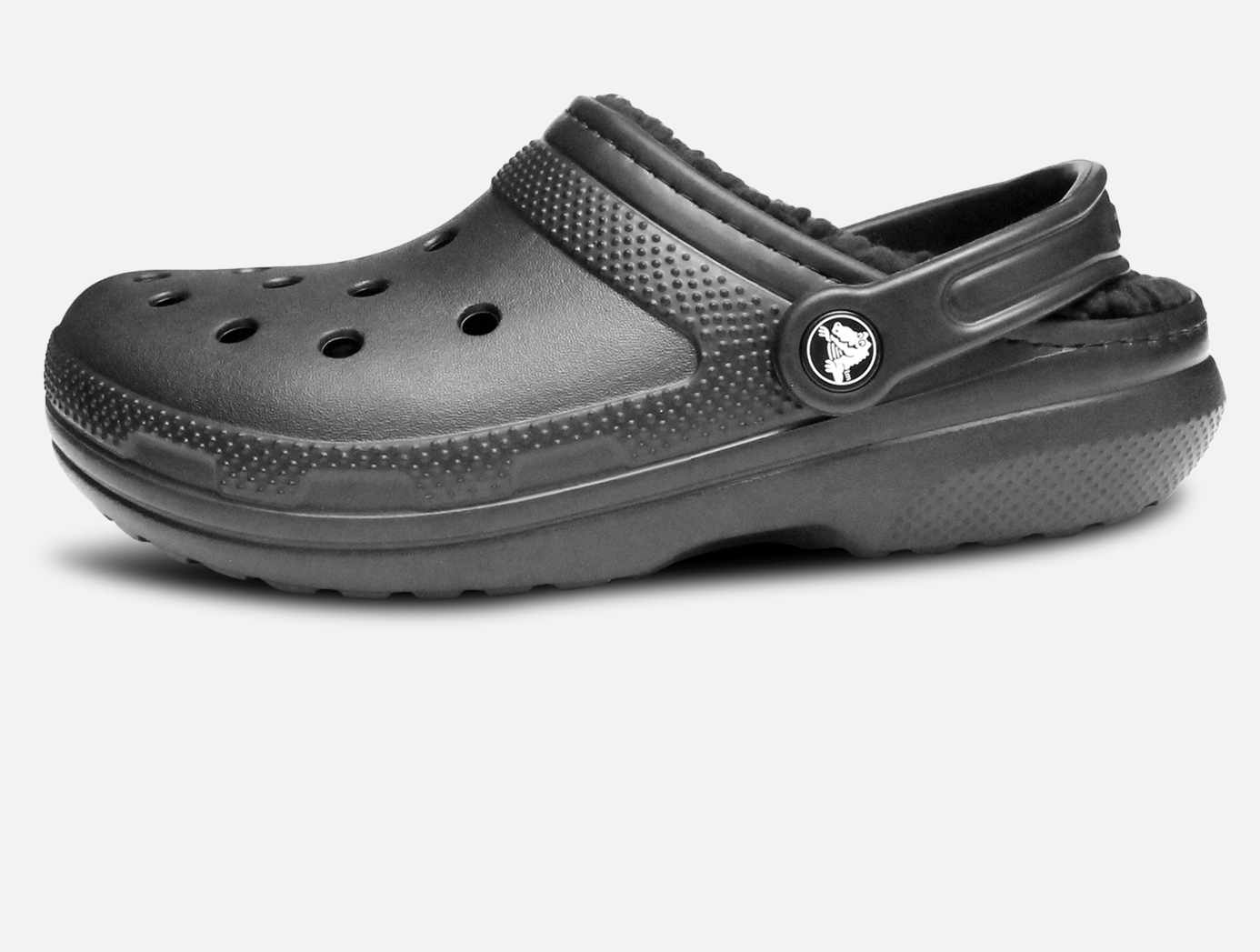 Warm Lined Classic Crocs Shoes for Women in Black