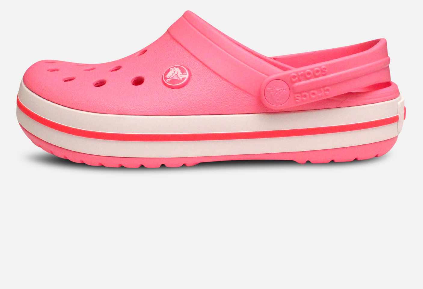 Crocs Pink Lemonade and White Crocband Designer Clogs