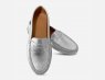 Silver Metallic Leather Arthur Knight Ladies Italian Driving Shoes