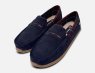 Barbour Navy Blue Suede Mens Albert Tartan Slippers