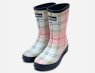 Barbour Ladies Pink Tartan Walking Wellington Boots
