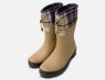 Barbour Warm Lined Putty Beige Tartan Mowbray Wellies