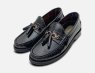 Barbour Black Polished Womens Crocodile Tassel Loafers