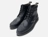 Barbour Mens Country Brogue Boots in Waxy Black Leather
