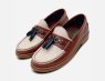 Barbour Two Tone Brown & Off White Ladies Tassel Loafers