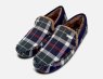 Barbour Navy and Green Tartan Warm Lined Indoor Slippers