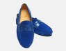 Electric Blue Suede & Patent Arthur Knight Ladies Italian Driving Moccasins