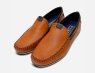 Bugatti Mens Designer Light Brown Leather Slip On Loafer Shoes
