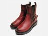 Ladies Burgundy Bagatt Buckle Chelsea Boots with Zip