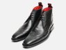 Jeffery West Black Polished Diamond Lace Up Chukka Boots