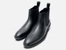 John White Premium Black Polished Leather Chelsea Boots