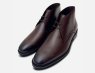 John White Premium Brown Polished Rubber Sole Chukka Boots