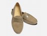 Ecru Sand Suede & Patent Arthur Knight Ladies Italian Driving Moccasins