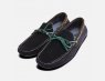 Navy Blue & Green Designer Driving Shoes