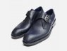 Navy Blue Snakeskin Effect Monk Shoes