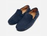 Navy Blue Suede Italian Driving Shoe Moccasins