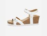 Panama Jack Julia Sandals in White Leather with Cork Sole