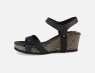 Panama Jack Julia B1 Wedge Sandals in Black Leather
