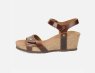 Panama Jack Julia Sandals in Brown Leather with Cork Sole