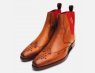 Jeffery West Premium Antique Tan Diamond Chelsea Boots