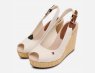 Tommy Hilfiger White Elena Slingback Wedge Sandals