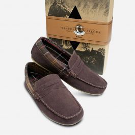 Barbour Mens Indoor Slippers in Ashworth Brown Suede MSL0006BR51 display picture 1