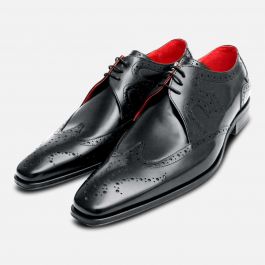 Jeffery West Black Polished Formal Derby Brogues display picture 1