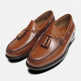 Bass Flex Brown Leather Tassel Loafers Mens 8M Boat Shoes Moc Toe Prep Ivy Style G.H.BASS Lexington Moc Toe Loafers, Brown | Loafers | Men main image 3