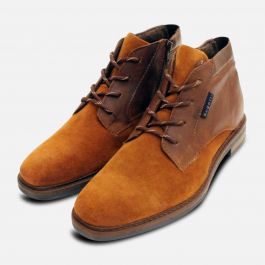 Snuff Suede Bugatti Mens Designer Zip Chukka Boots display picture 1