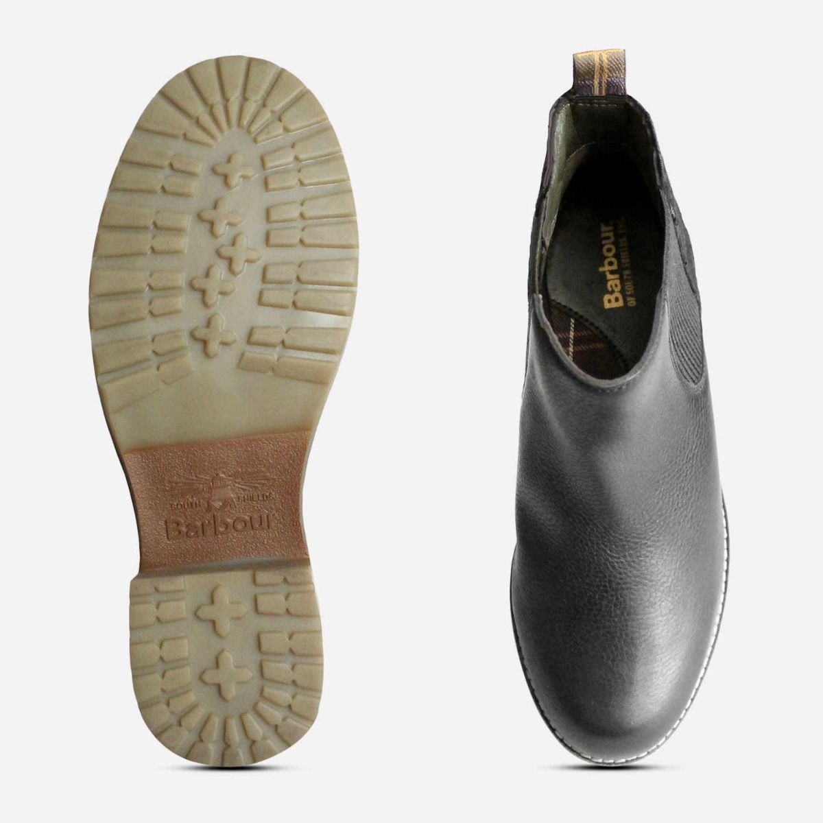 Barbour Abigail Black Pony Skin Quilted Chelsea Boots