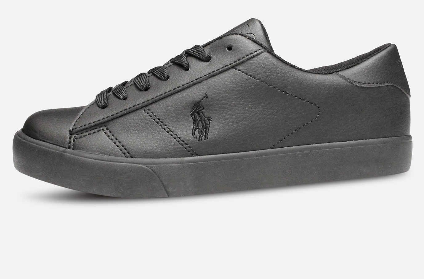 Ralph Lauren Polo All Black Leather Smart Designer Shoes display picture 3