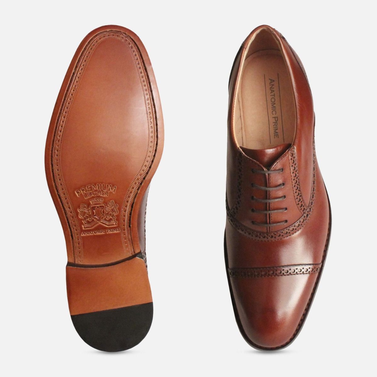 Luxury Kidskin Oxfords in Brown by Anatomic Prime