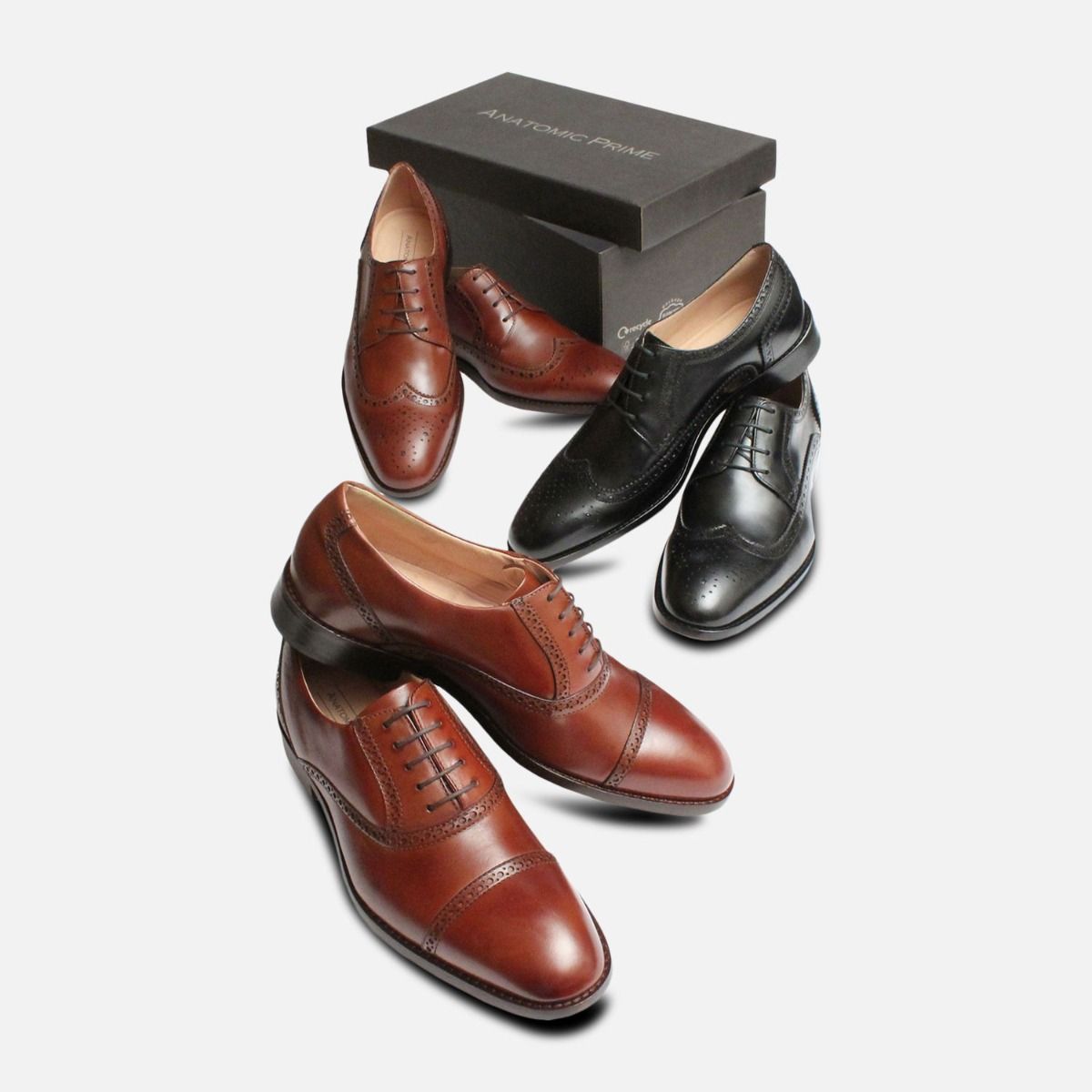 Luxury Kidskin Oxfords in Brown by Anatomic Prime