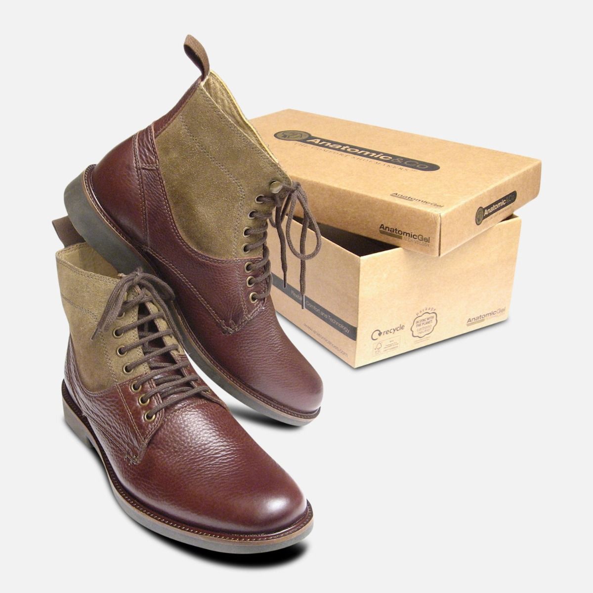 Mens Brown Anatomic Hunting Style Boot