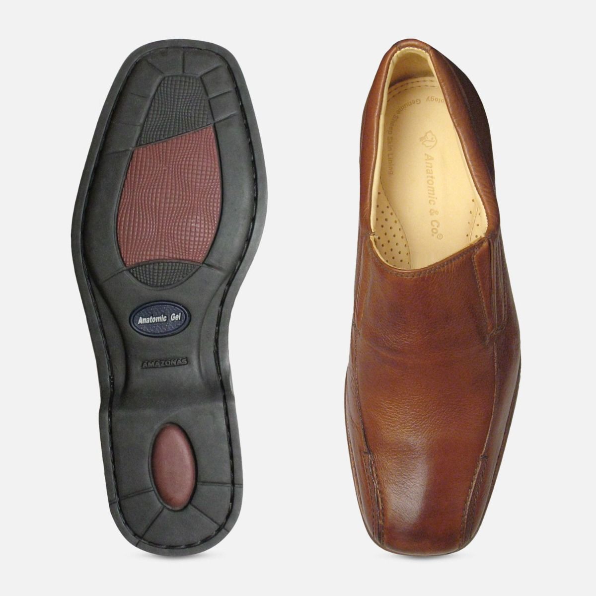 Tan Step in Loafers by Anatomic Shoes UK