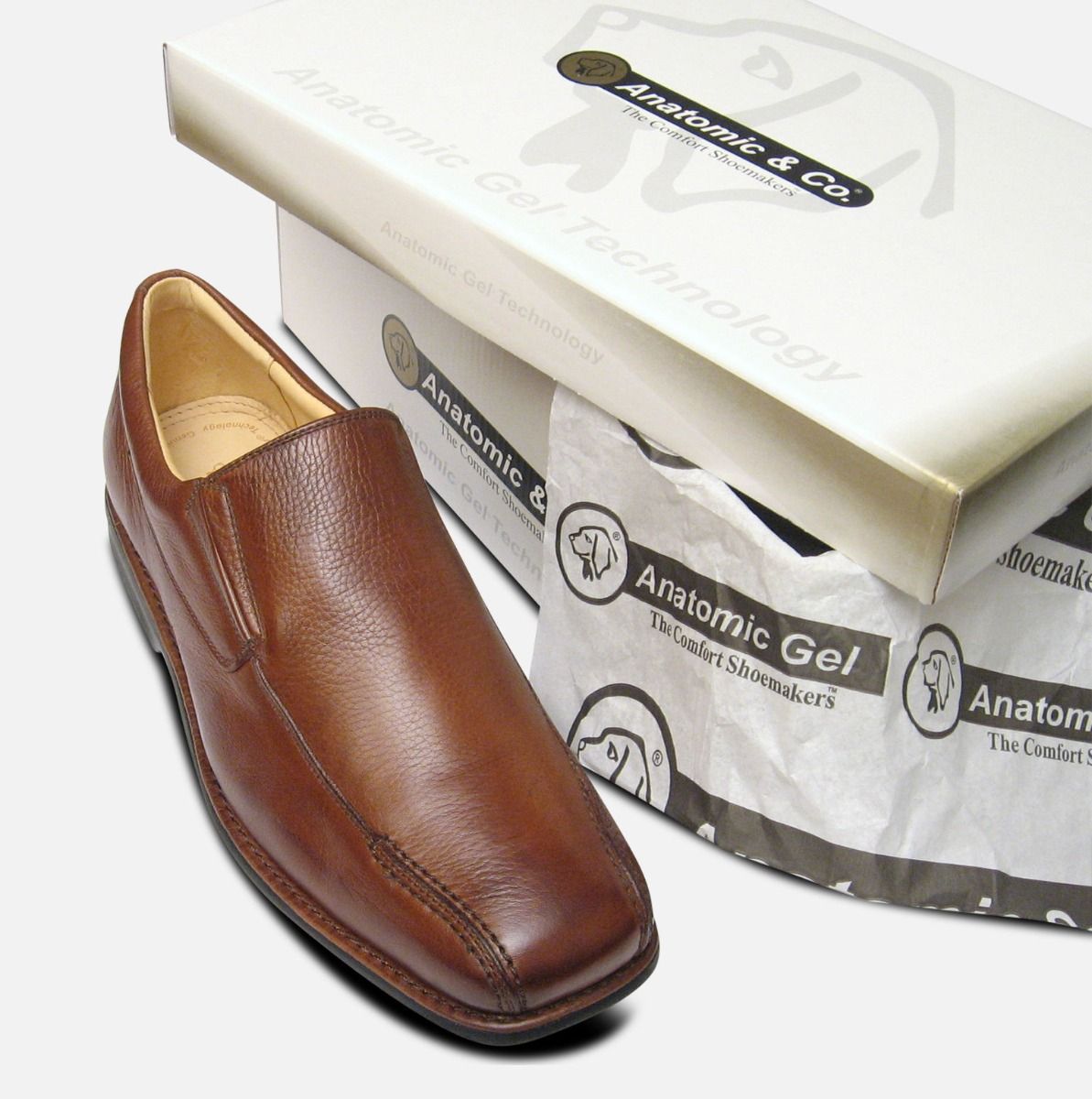 Tan Step in Loafers by Anatomic Shoes UK