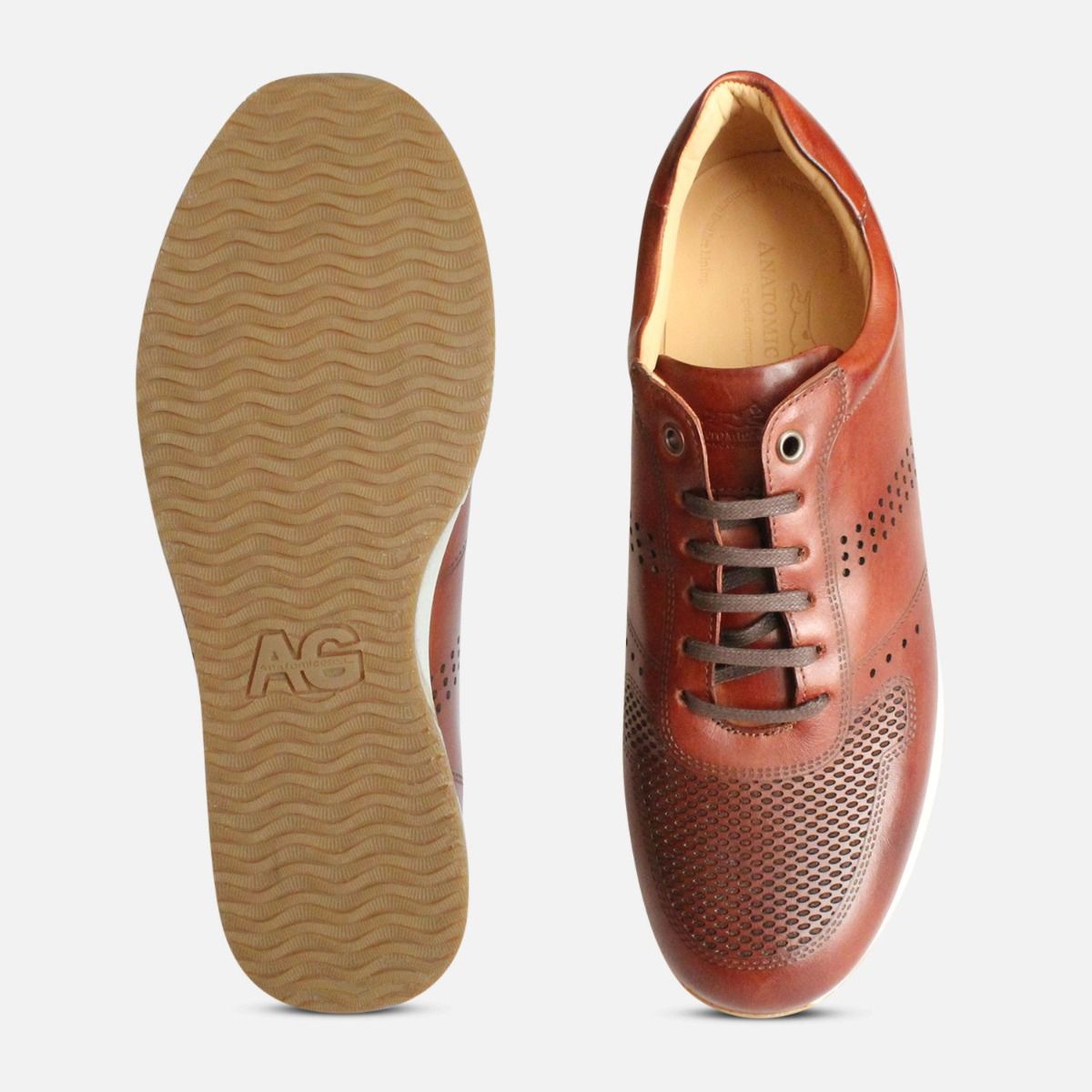 Chestnut Brown Leather Anatomic Comfort Casual Lace