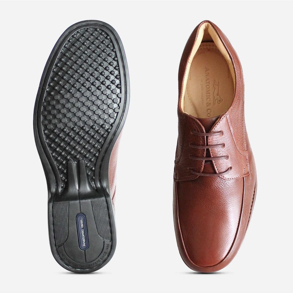 Anatomic & Co Smart Brown Leather Lace Up Comfort Shoes