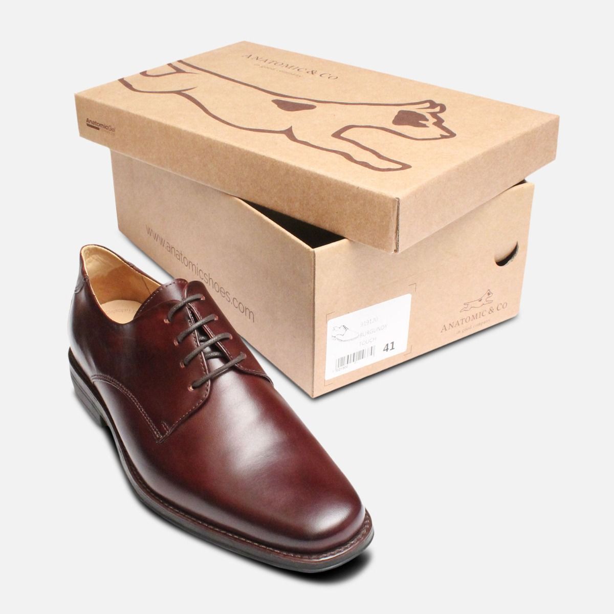 Oxblood Leather Mens Anatomic & Co Lace Up Shoes