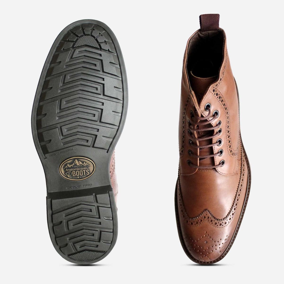 Anatomic Coffee Brown Country Lace Up Comfort Boots