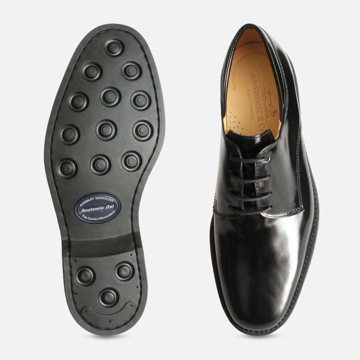 Anatomic & Co Black Polished Lace Up Shoes