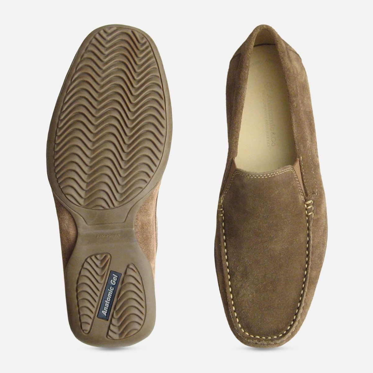 Beige Suede Moccasin Loafers by Anatomic & Co